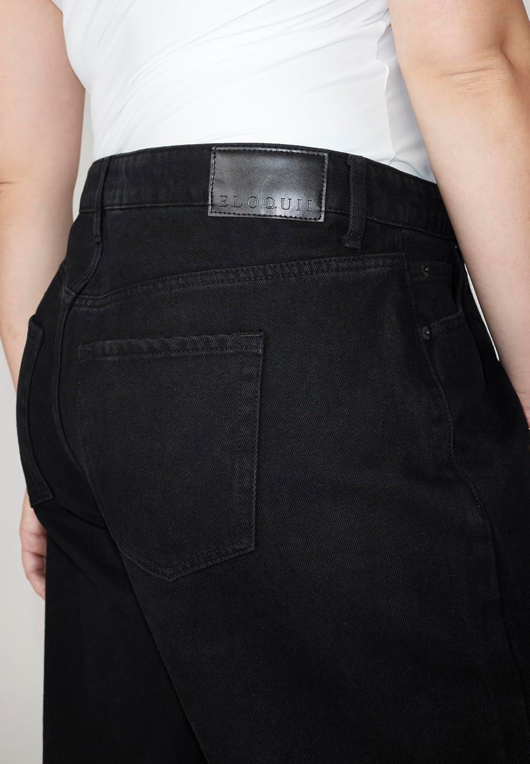 imageELOQUII Womens Plus Size The Loose Fit JeanVintage Black