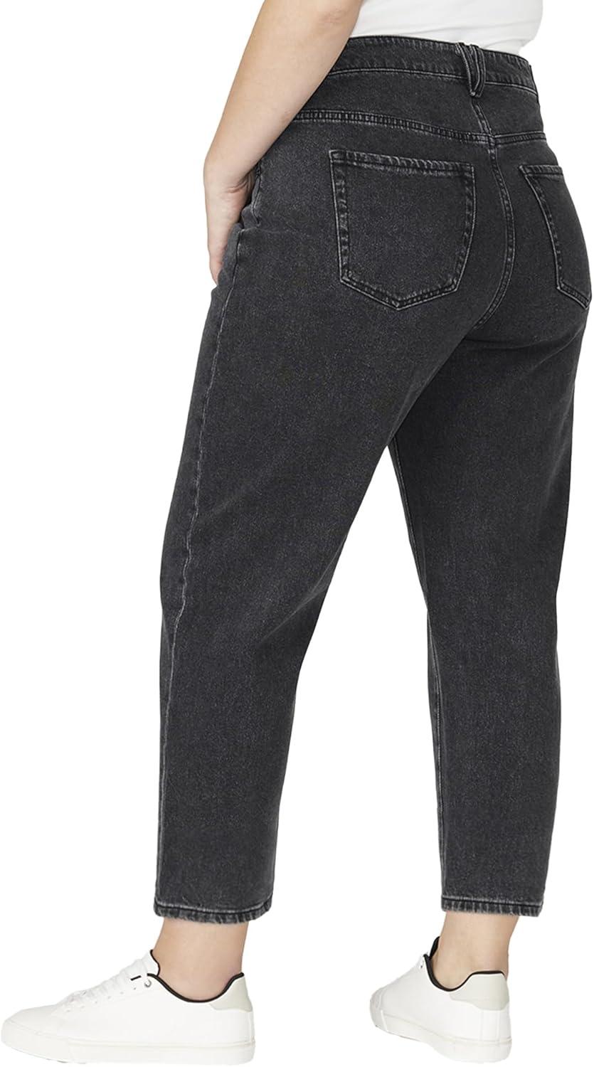 imageELOQUII Womens Plus Size The Naomi Comfort Stretch Straight Leg Jean CropVintage Black
