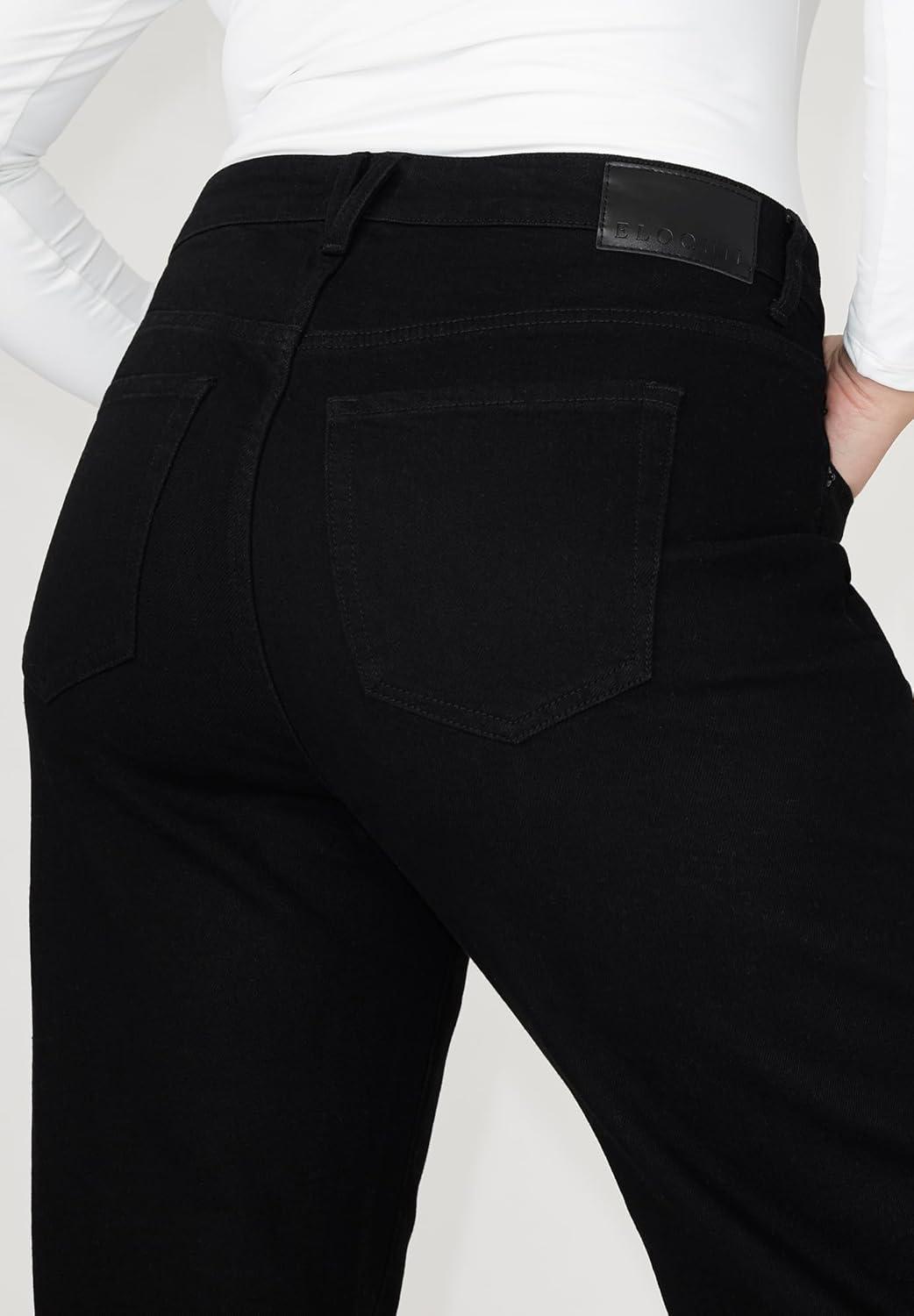 imageELOQUII Womens Plus Size The Naomi Comfort Stretch Straight Leg JeanBlack Rinse