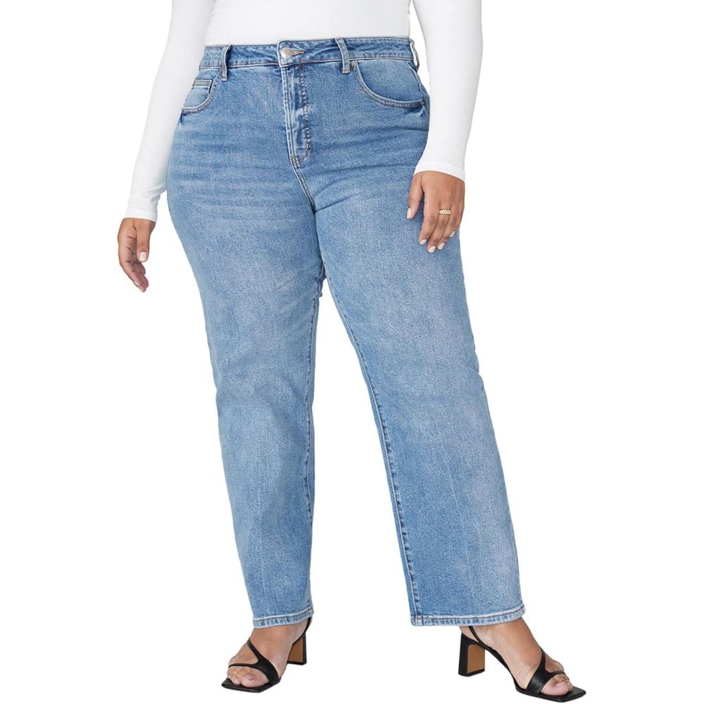 imageELOQUII Womens Plus Size The Naomi Comfort Stretch Straight Leg JeanMedium Wash Denim
