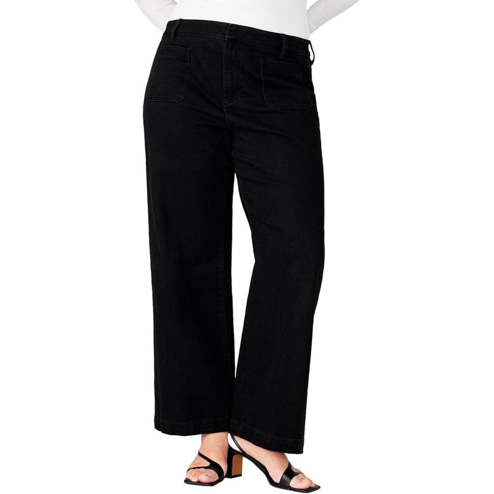imageELOQUII Womens Plus Size Trouser JeanBlack Rinse