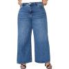 imageELOQUII Womens Plus Size The Yvette Rigid Wide Leg JeanDark Wash Denim