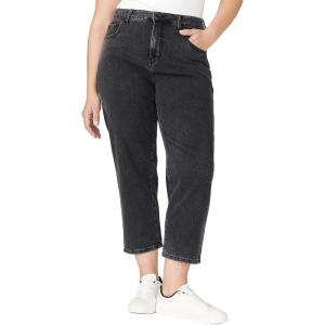 ELOQUII Women’s Plus Size The Naomi Comfort Stretch Straight Leg Jean Crop(Vintage Black)