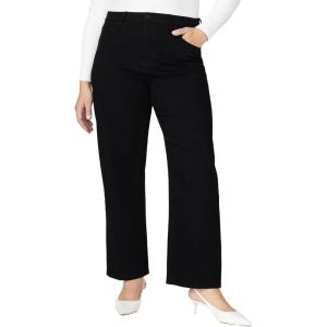 ELOQUII Women’s Plus Size The Naomi Comfort Stretch Straight Leg Jean(Black Rinse)