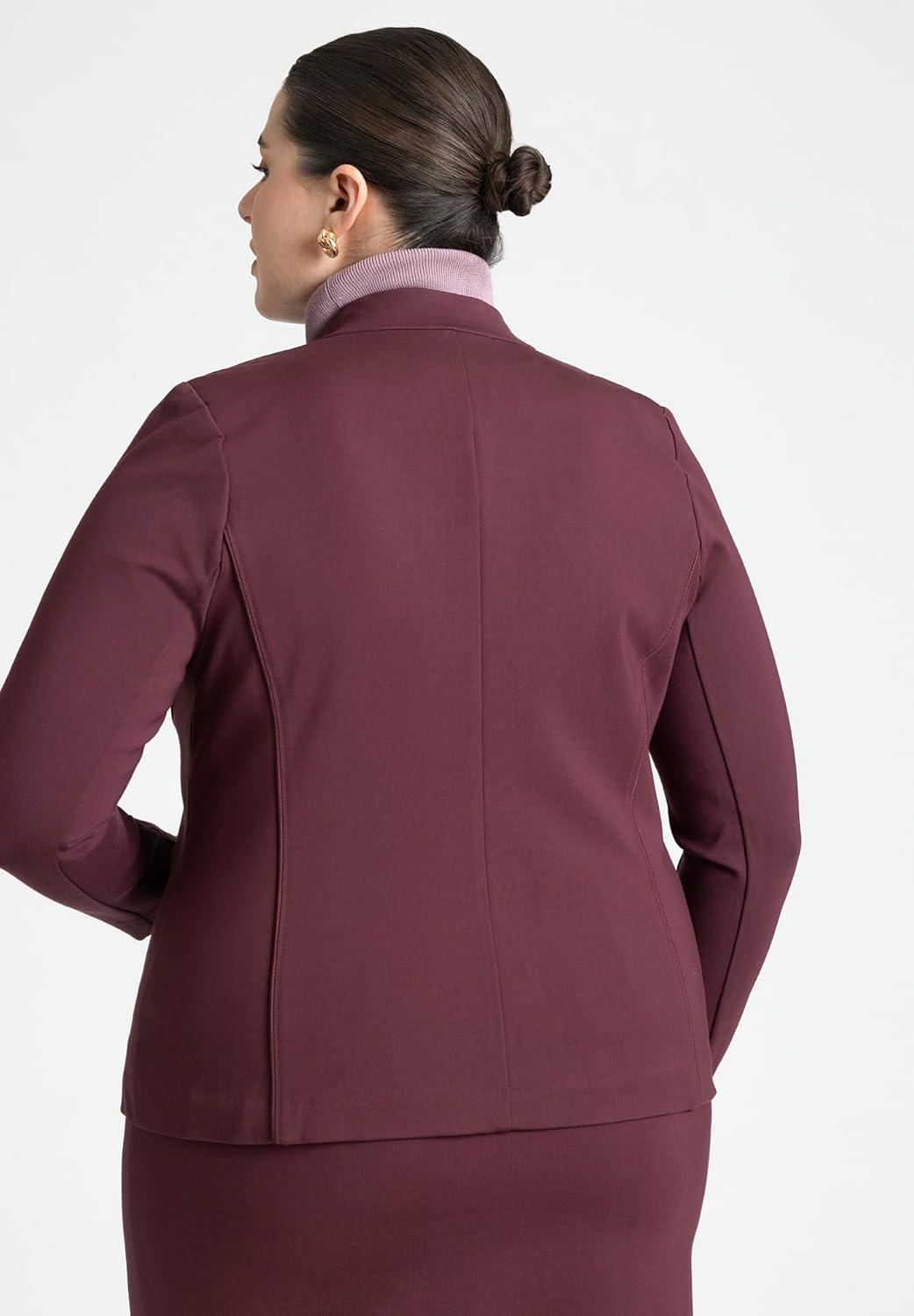 imageELOQUII Womens Plus Size The Ultimate Stretch One Button BlazerVineyard Wine