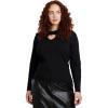 imageELOQUII Womens Plus Size Heart Cut Out SweaterBlack Onyx