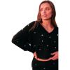 imageELOQUII Womens Plus Size Heart Embellished SweaterBlack Onyx