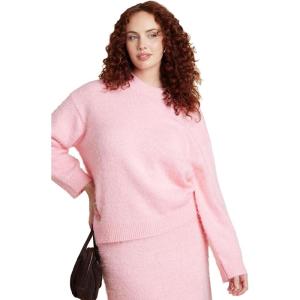 ELOQUII Women’s Plus Size Fuzzy Sweater(Romance Rose)