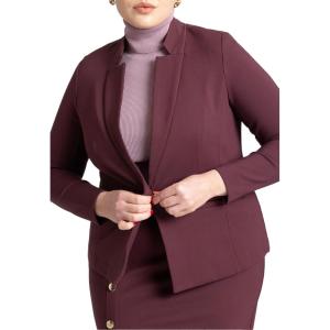 ELOQUII Women’s Plus Size The Ultimate Stretch One Button Blazer(Vineyard Wine)