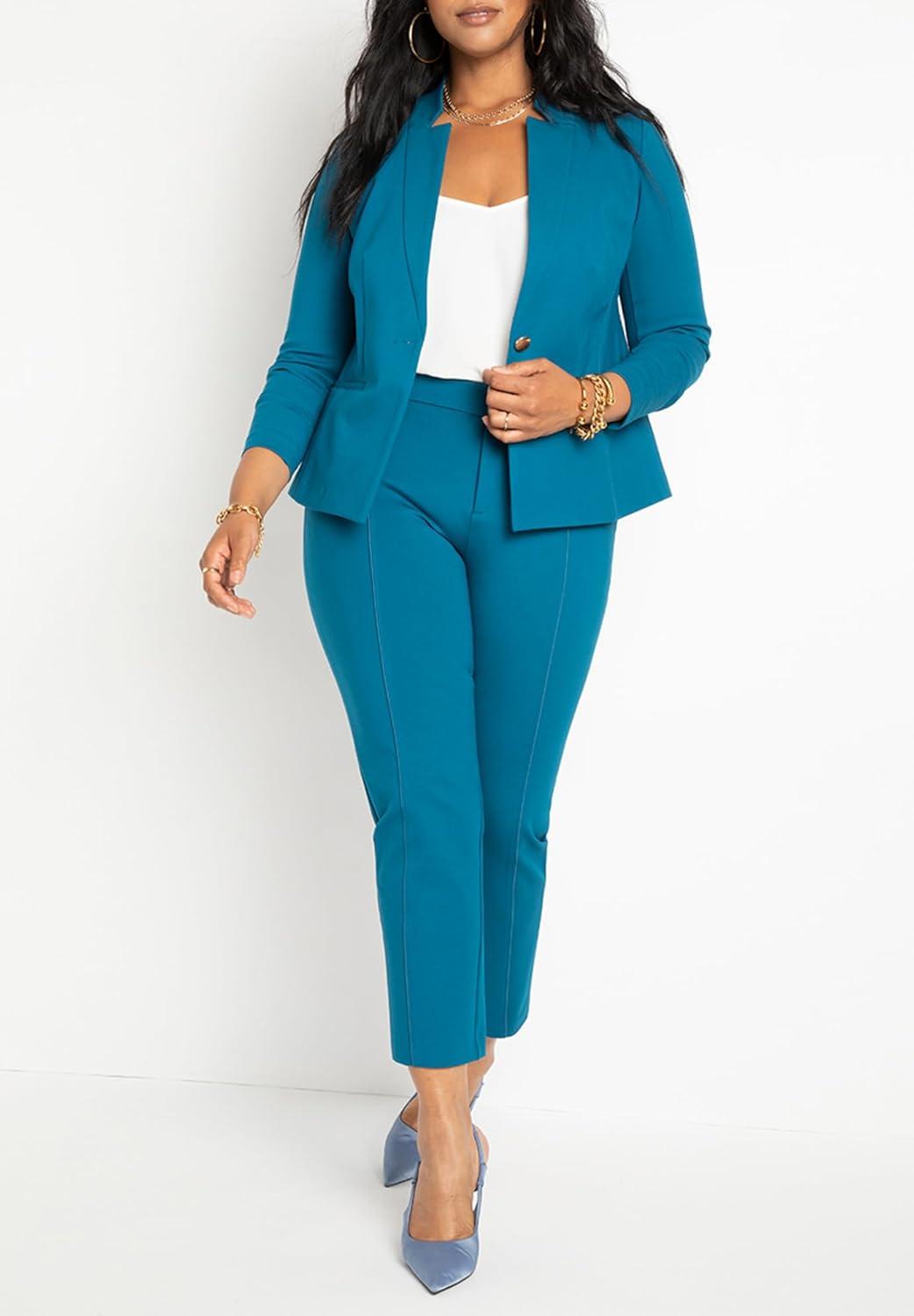imageELOQUII 9to5 Stretch Work PantMoroccan Blue