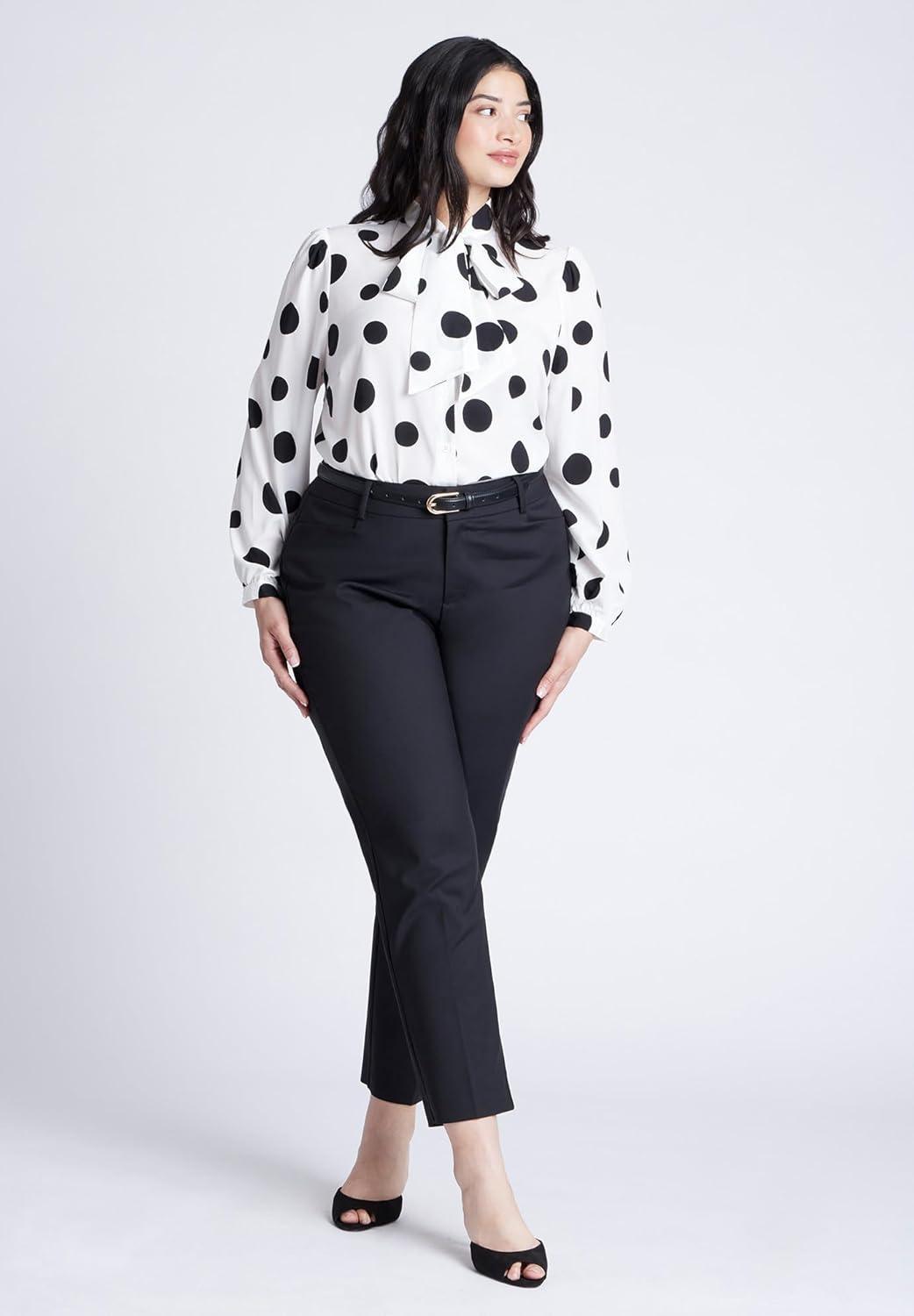 imageELOQUII Kady Fit DoubleWeave PantClassic Navy