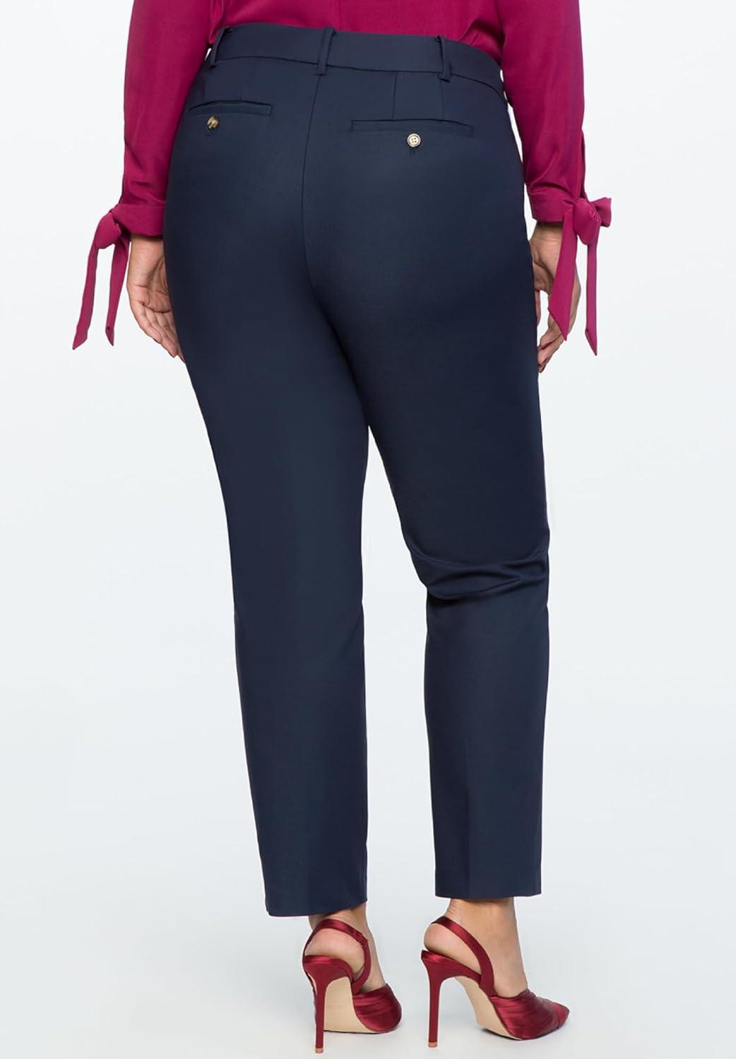 imageELOQUII Kady Fit DoubleWeave PantClassic Navy