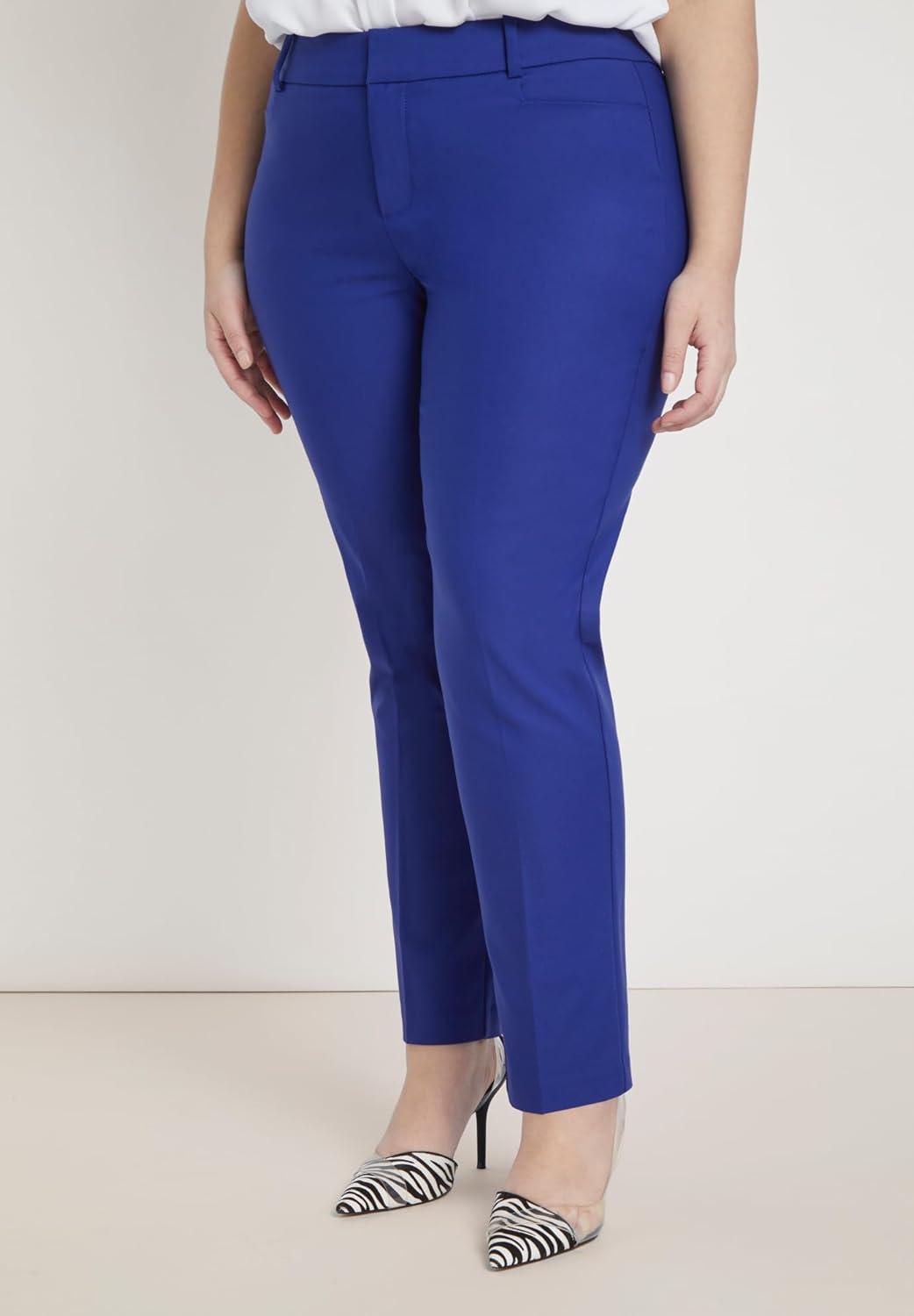imageELOQUII Kady Fit DoubleWeave PantCobalt