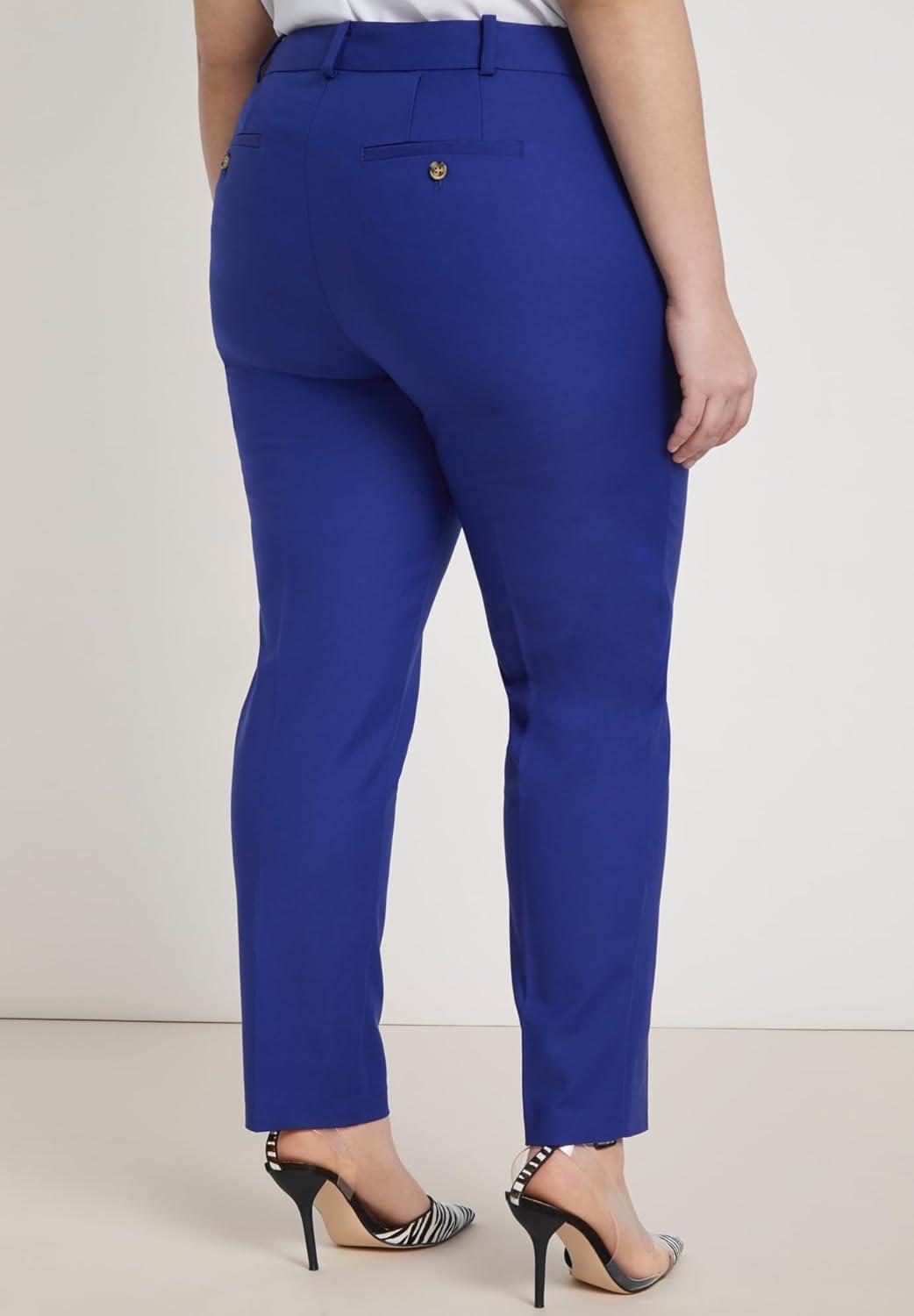 imageELOQUII Kady Fit DoubleWeave PantCobalt