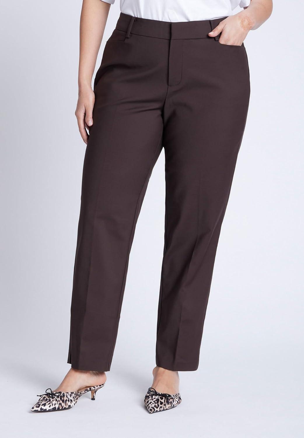 imageELOQUII Kady Fit DoubleWeave PantCobalt