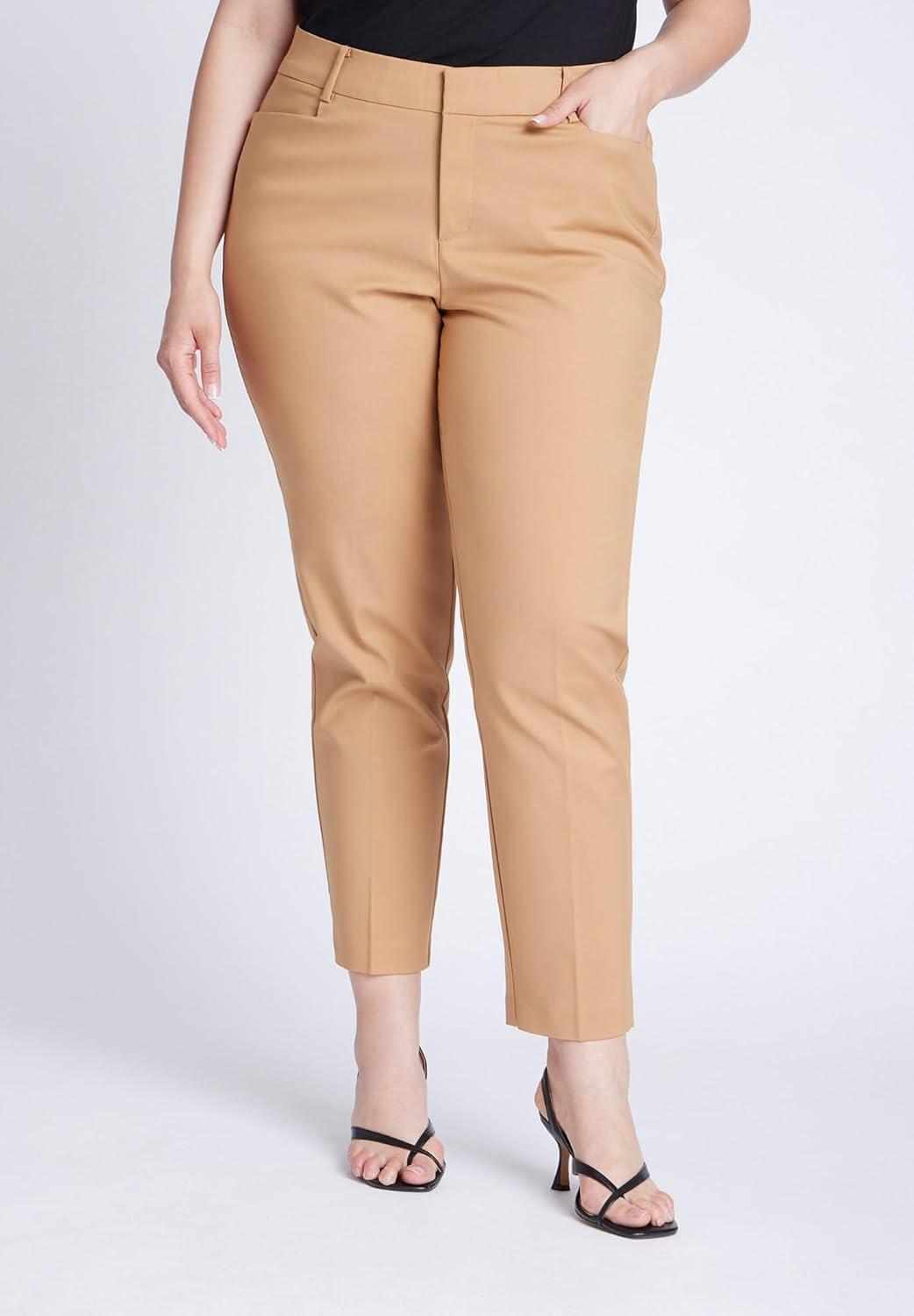 imageELOQUII Kady Fit DoubleWeave PantDune