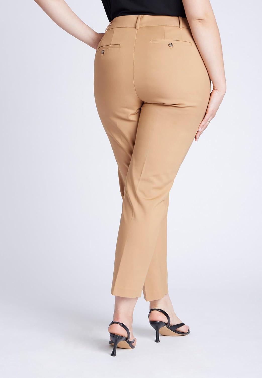imageELOQUII Kady Fit DoubleWeave PantDune