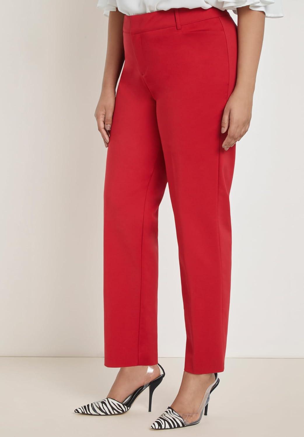 imageELOQUII Kady Fit DoubleWeave PantScarlet Sage