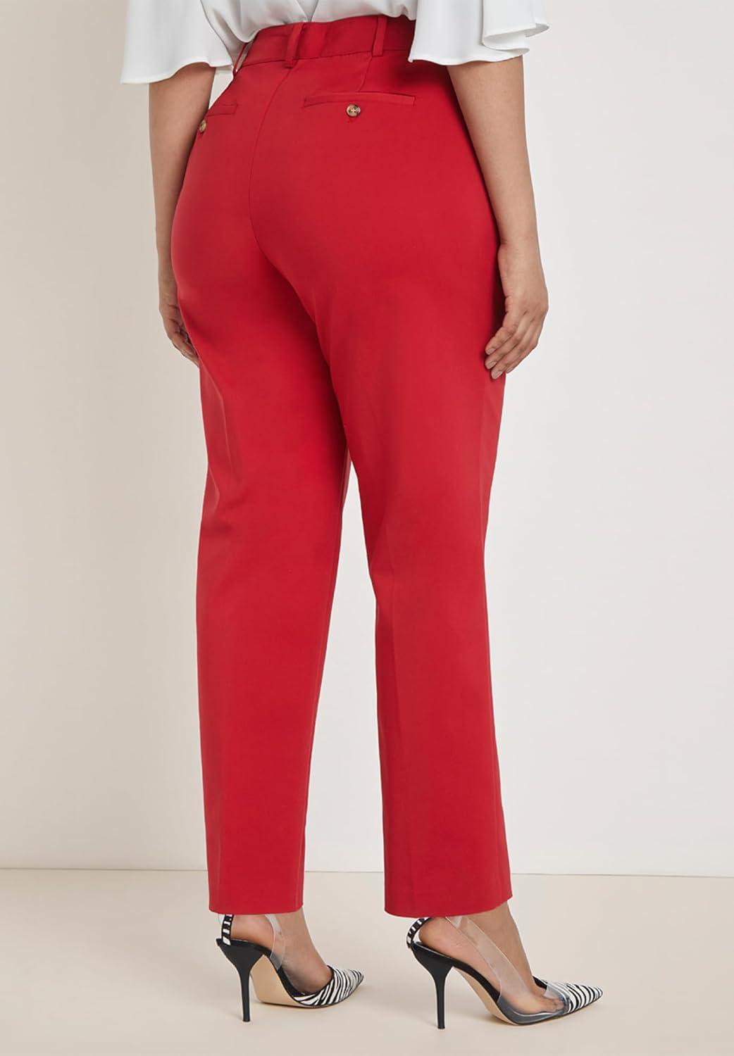 imageELOQUII Kady Fit DoubleWeave PantScarlet Sage