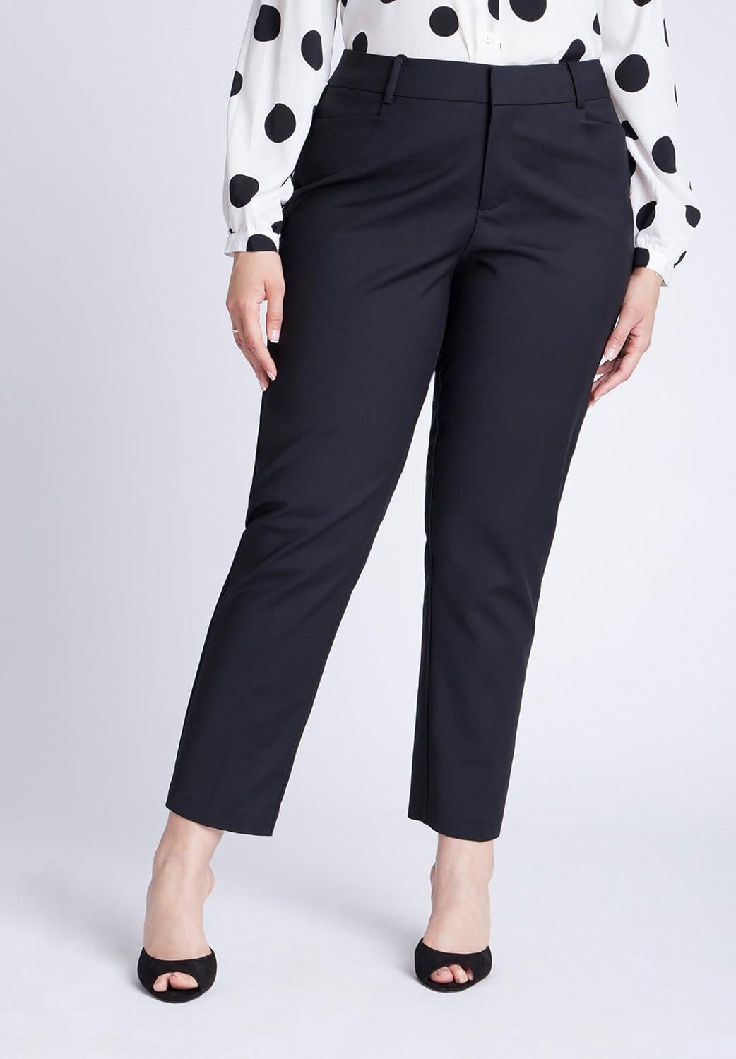 imageELOQUII Kady Fit DoubleWeave PantVerdant Green