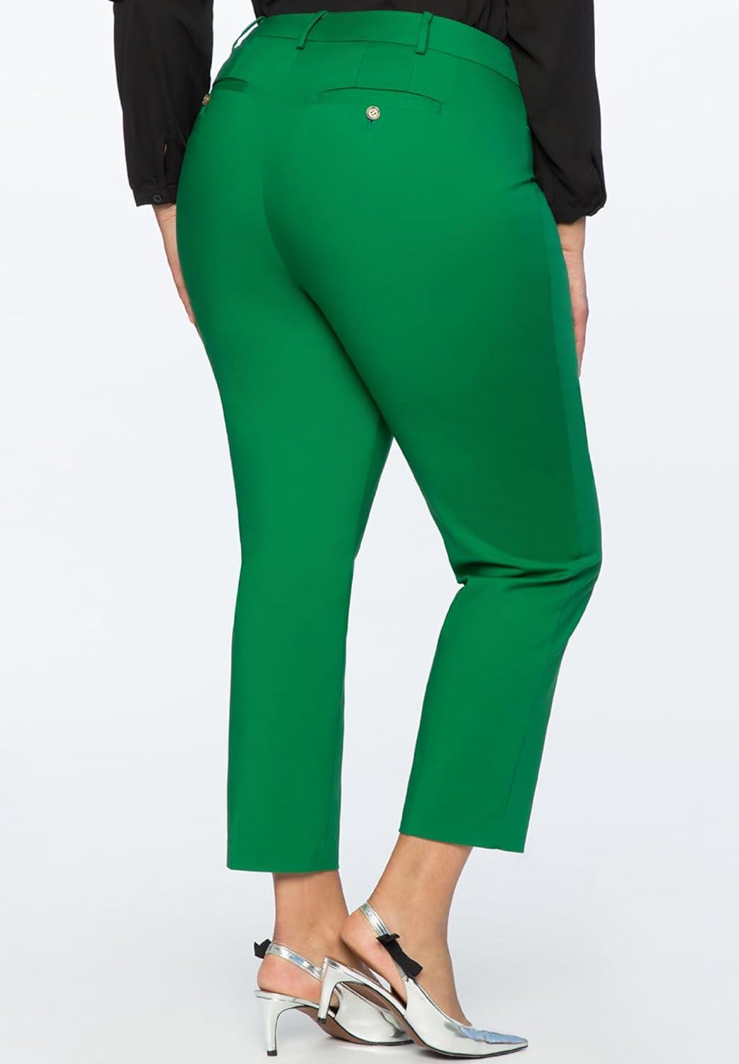 imageELOQUII Kady Fit DoubleWeave PantVerdant Green