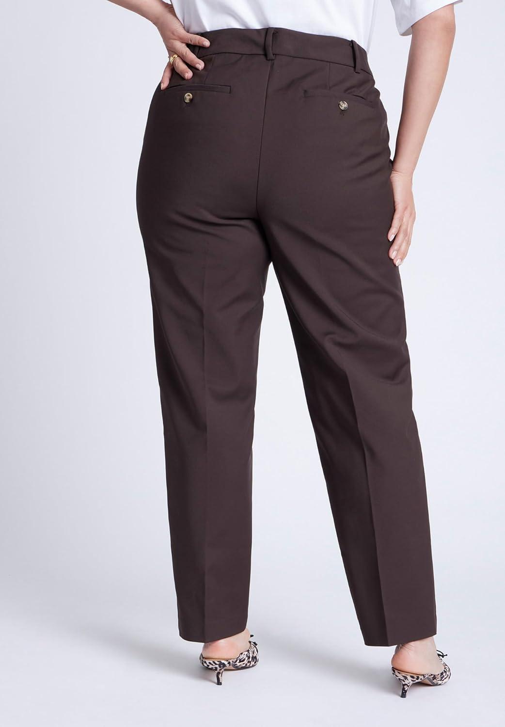 imageELOQUII Kady Fit DoubleWeave PantVerdant Green