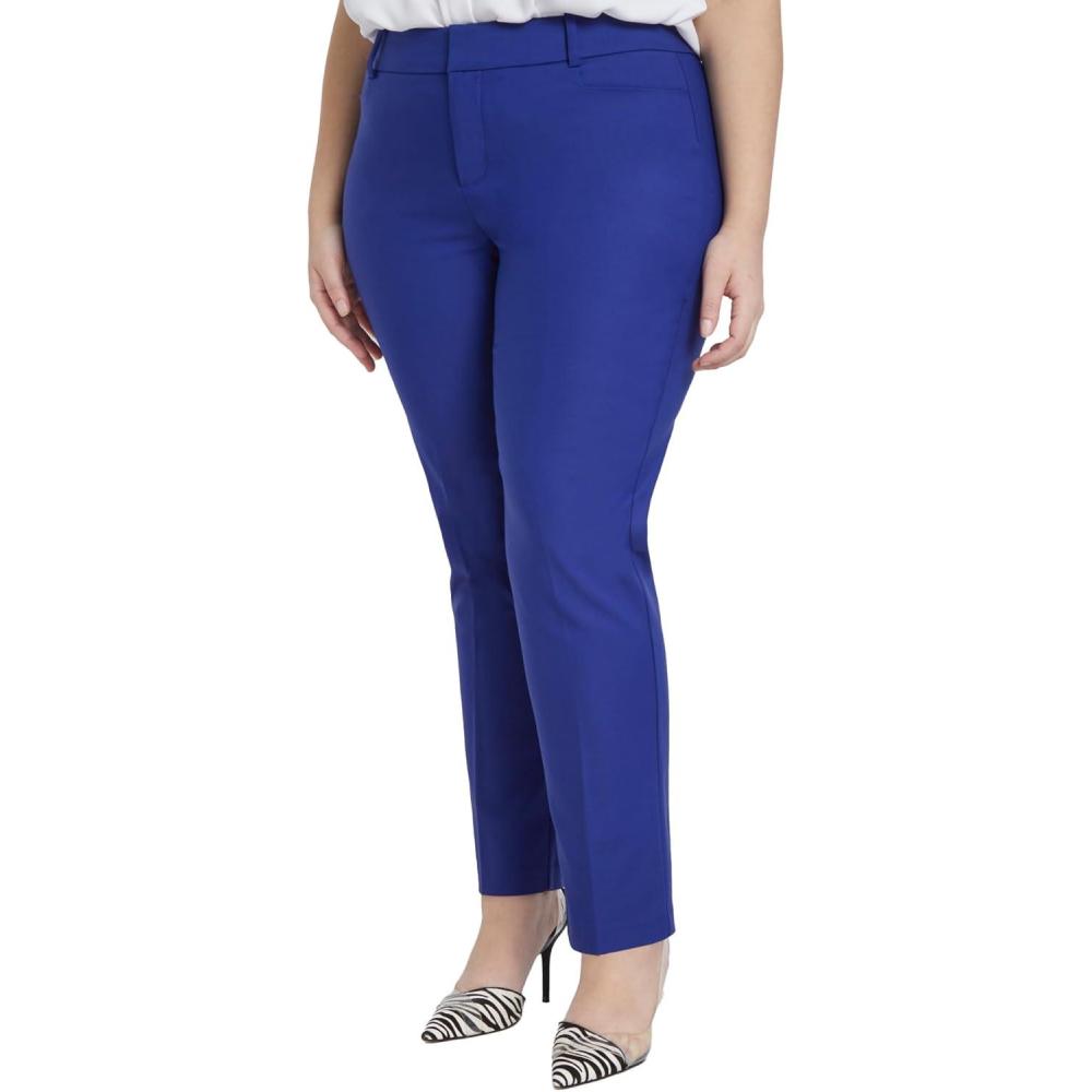 imageELOQUII Kady Fit DoubleWeave PantCobalt