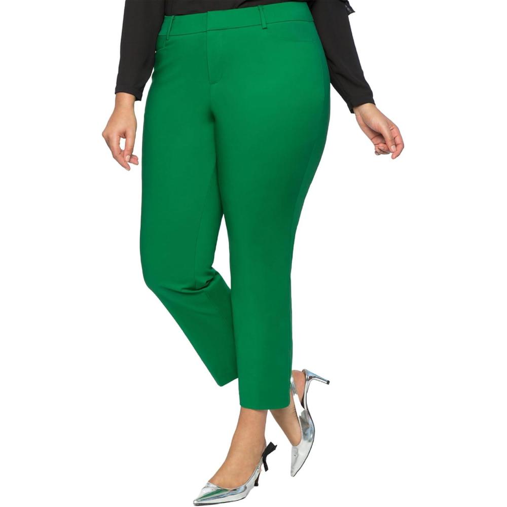 imageELOQUII Kady Fit DoubleWeave PantVerdant Green