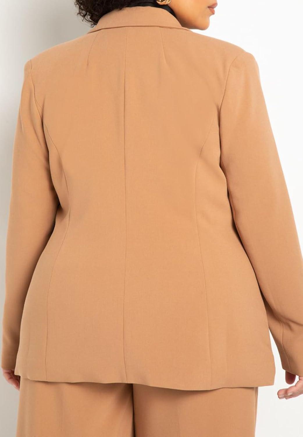 imageELOQUII Womens Plus Size The 365 Suit Patch Pocket BlazerBiscuit
