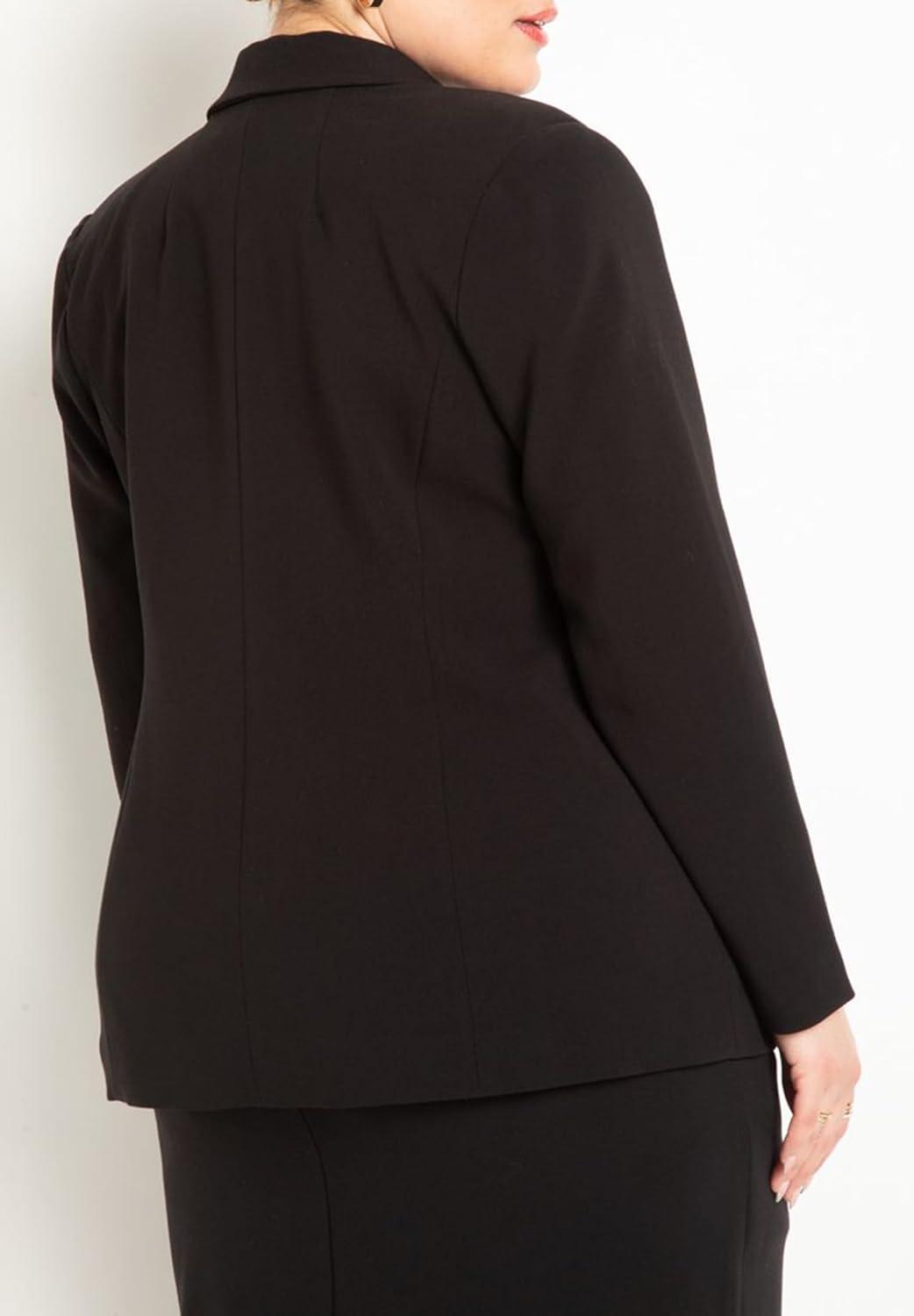 imageELOQUII Womens Plus Size The 365 Suit Patch Pocket BlazerBiscuit
