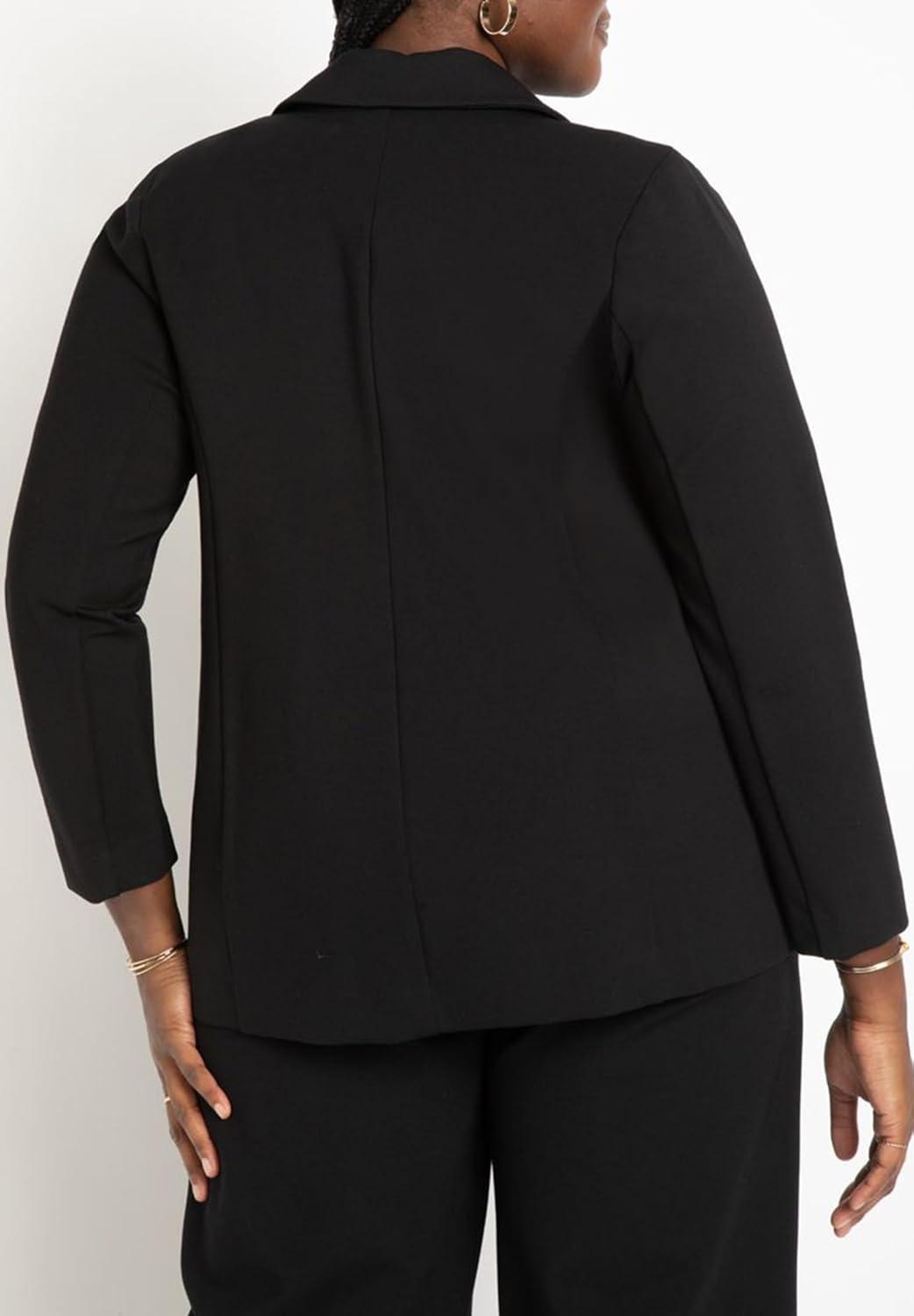 imageELOQUII Womens Plus Size The Ultimate Stretch Long One Button BlazerTotally Black