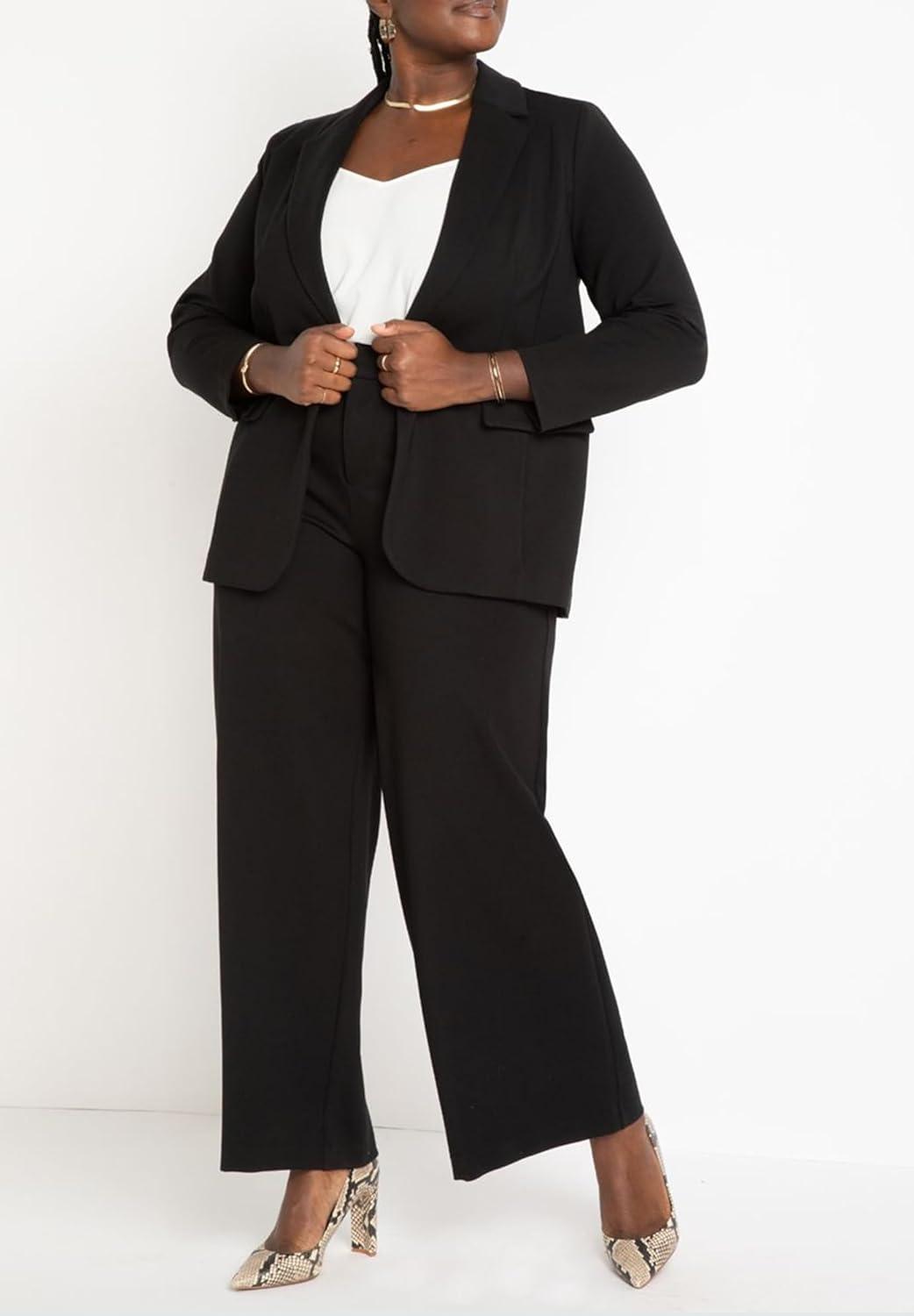 imageELOQUII Womens Plus Size The Ultimate Stretch Long One Button BlazerTotally Black