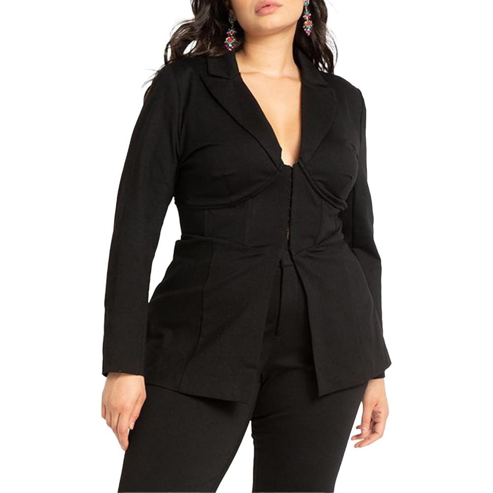 imageELOQUII Womens Plus Size Corset BlazerTotally Black