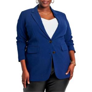 ELOQUII Women’s Plus Size The 365 Semi Stretch Two Button Blazer(Ocean Cavern)