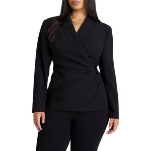 ELOQUII Women’s Plus Size Wrap Blazer(Black Onyx)