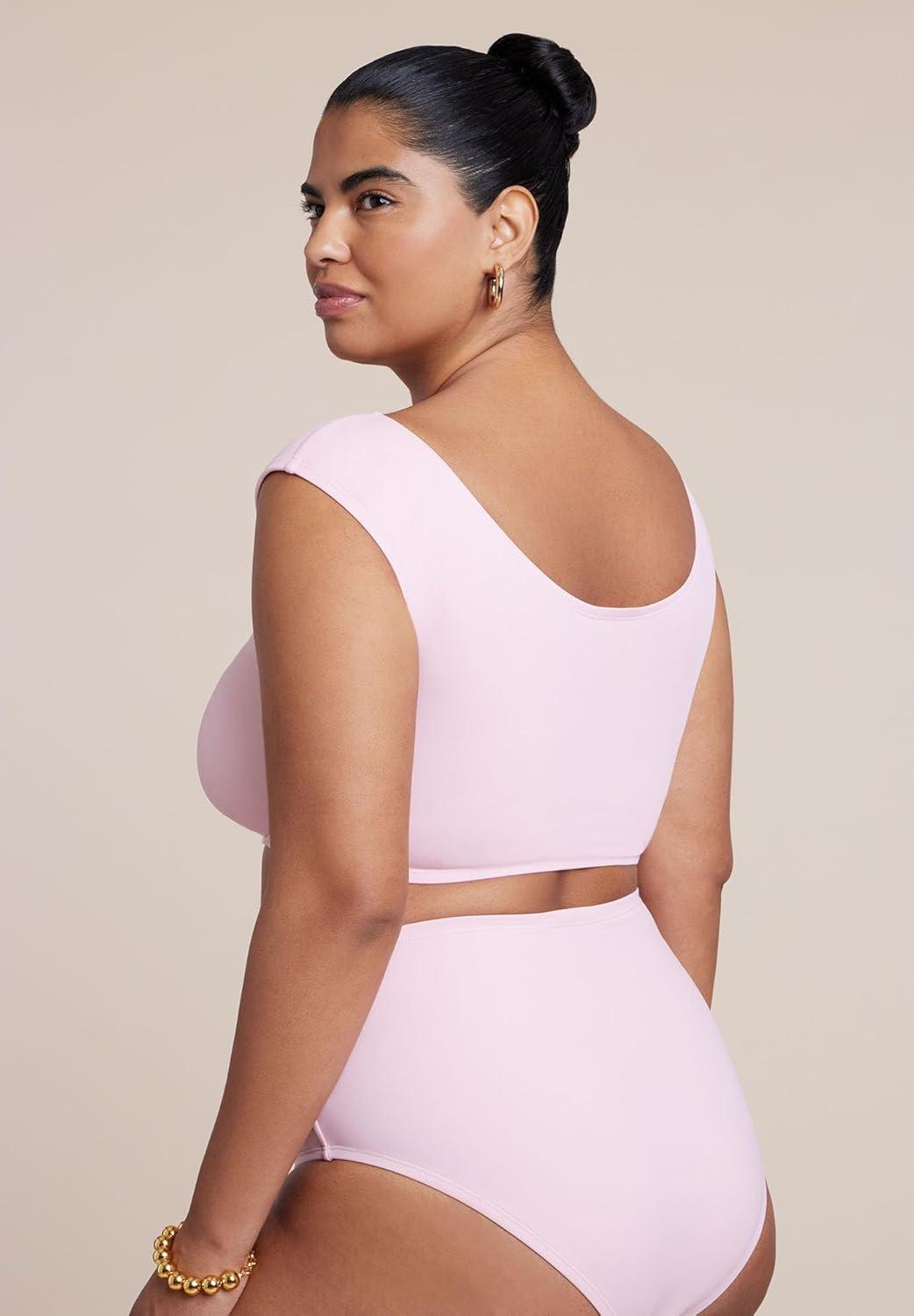 imageELOQUII Womens Plus Size Off The Shoulder Rosette TopRomance Rose