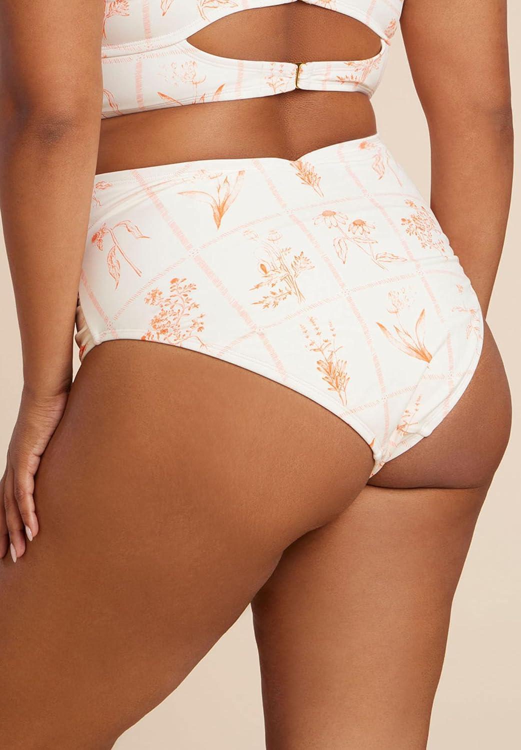 imageELOQUII Womens Plus Size Ruched Highwaist Bikini BottomFrames of Petals