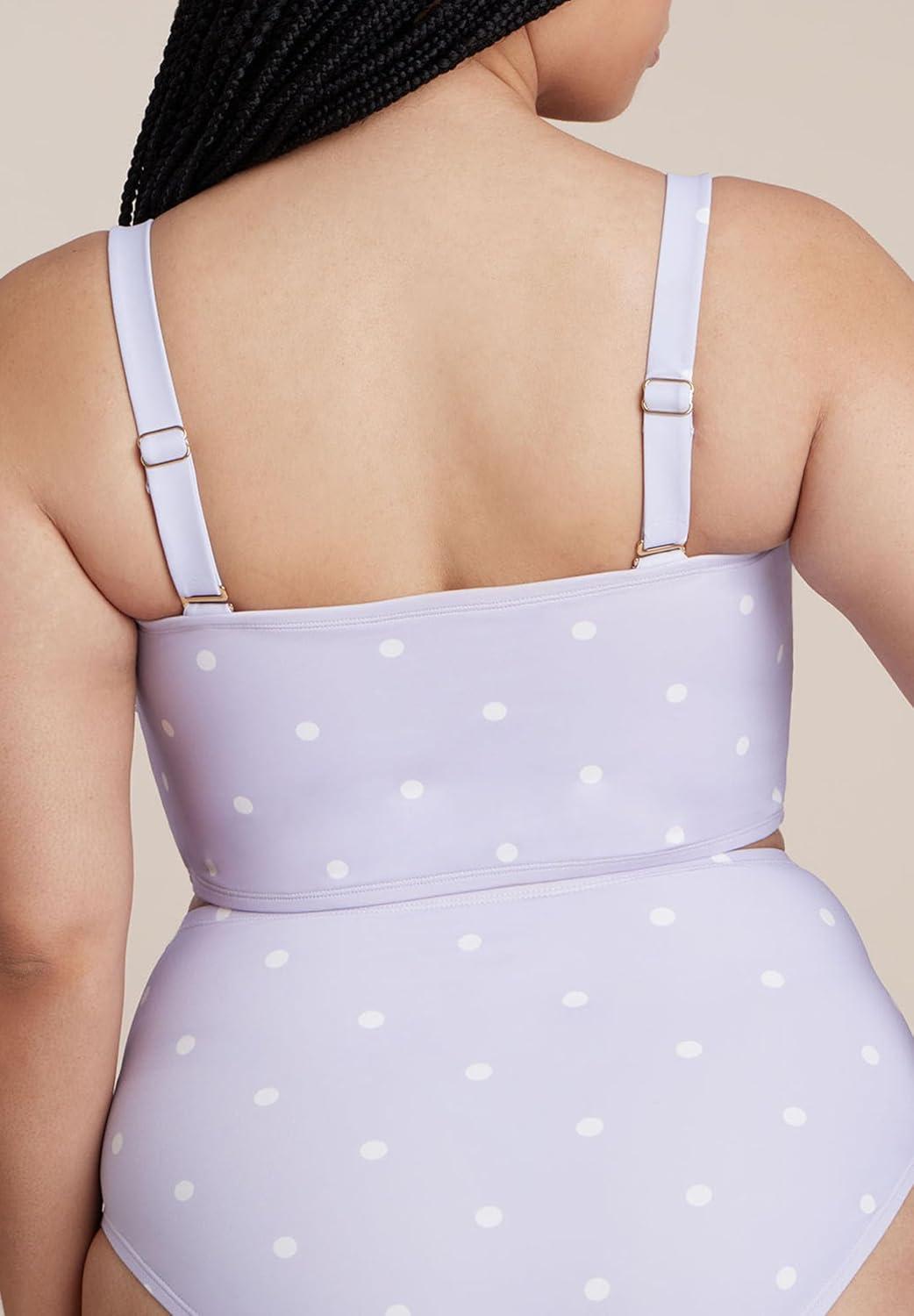 imageELOQUII Womens Plus Size Strapless TankiniThistle Dots