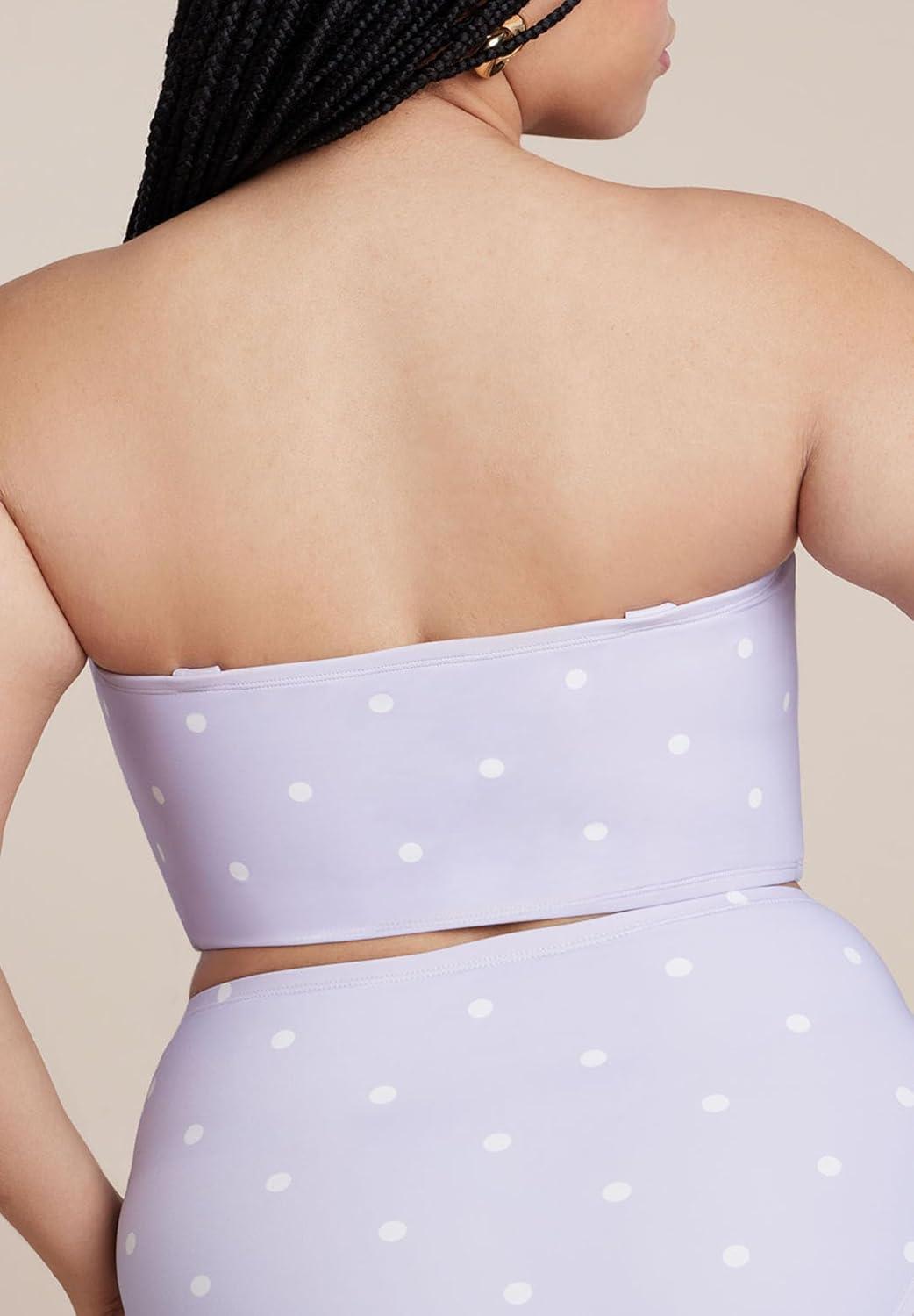 imageELOQUII Womens Plus Size Strapless TankiniThistle Dots