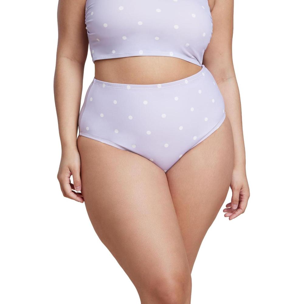 imageELOQUII Womens Plus Size High Waisted Bikini BottomThistle Dots
