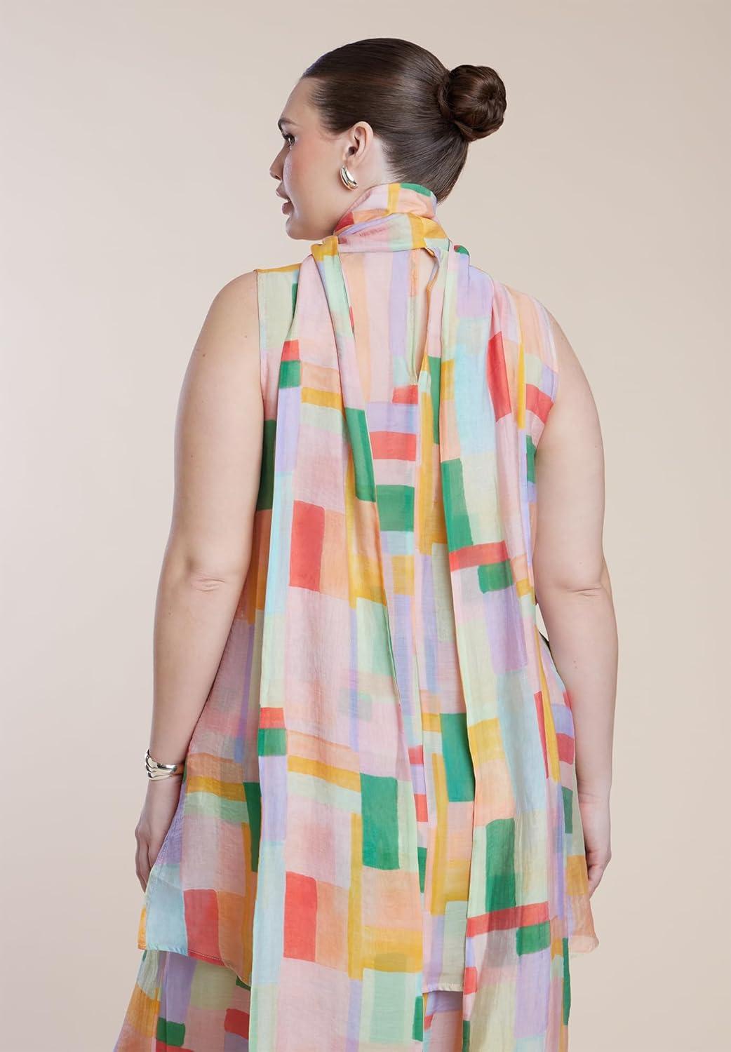 imageELOQUII Womens Plus Size Sheer NeckTie Tunic