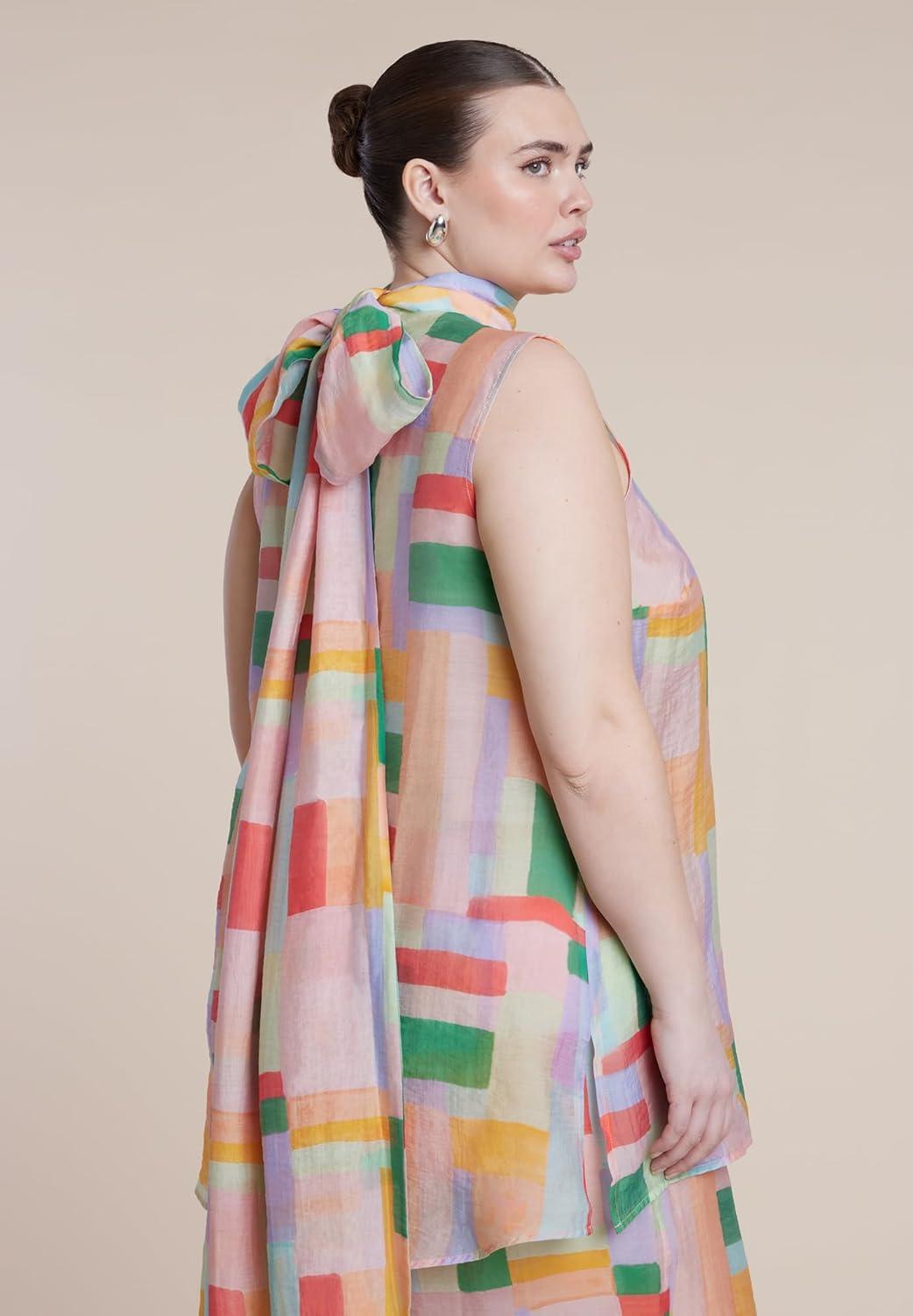 imageELOQUII Womens Plus Size Sheer NeckTie Tunic