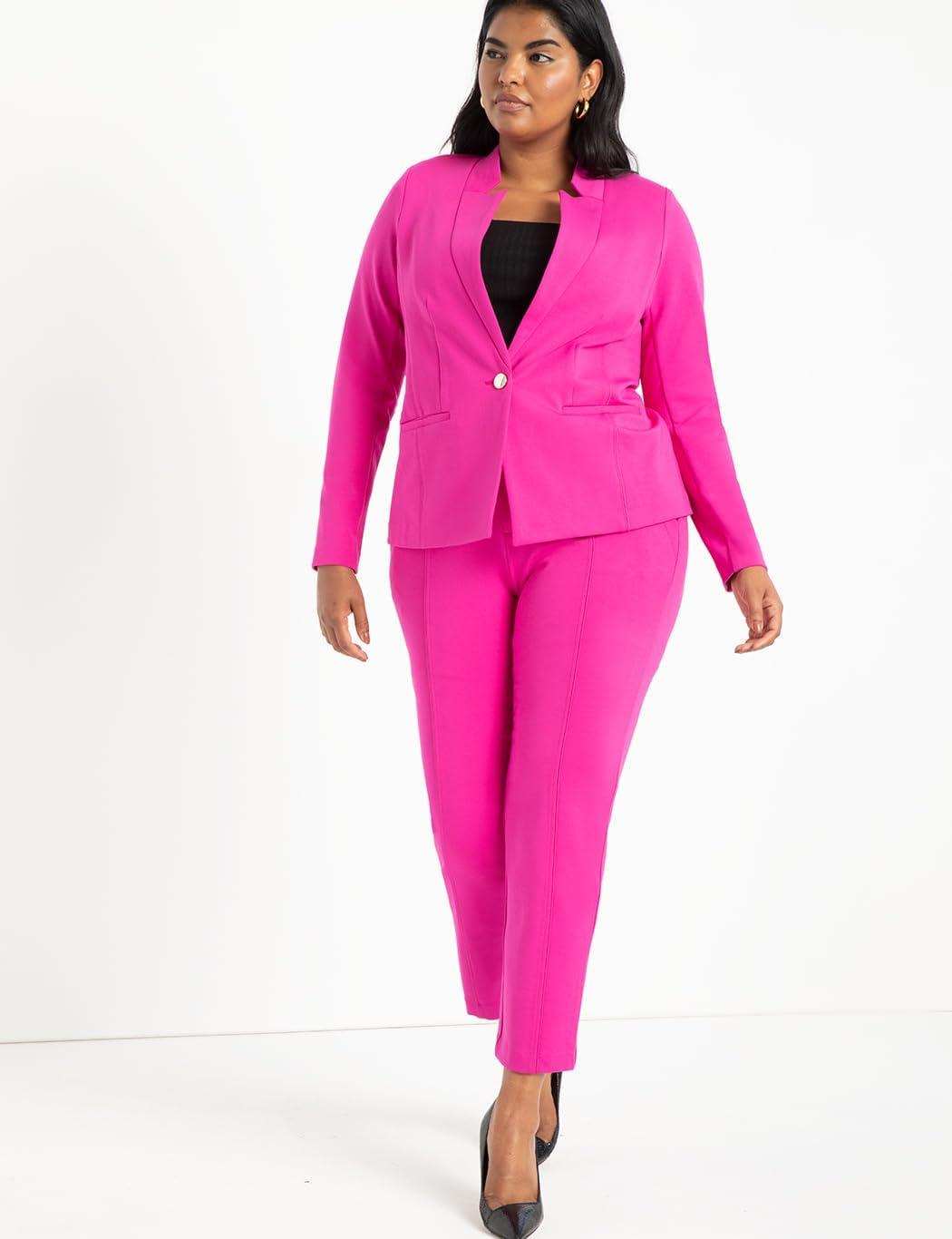 imageELOQUII Womens Plus Size The Ultimate Stretch OneButton BlazerBerry