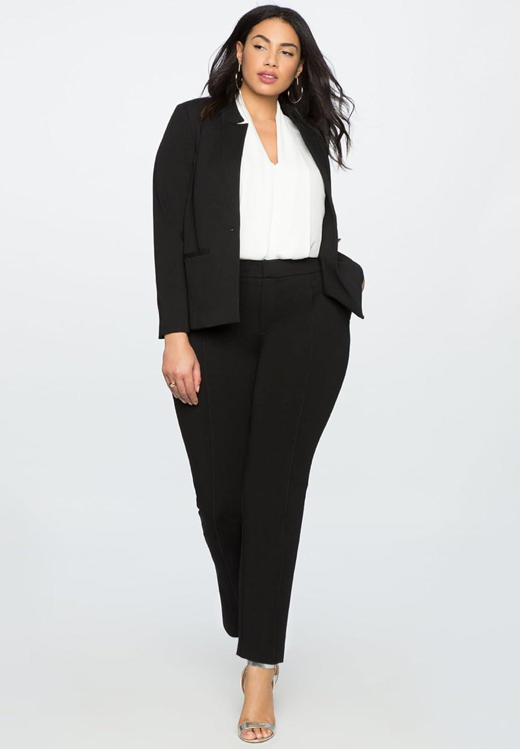 imageELOQUII Womens Plus Size The Ultimate Stretch OneButton BlazerBlack