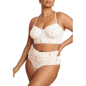 ELOQUII Women’s Plus Size Bustier Swim Top(Frames of Petals)