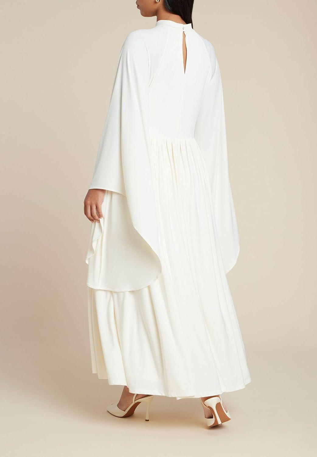 imageELOQUII Womens Plus Size Flowy Jersey Maxi DressCoconut Milk