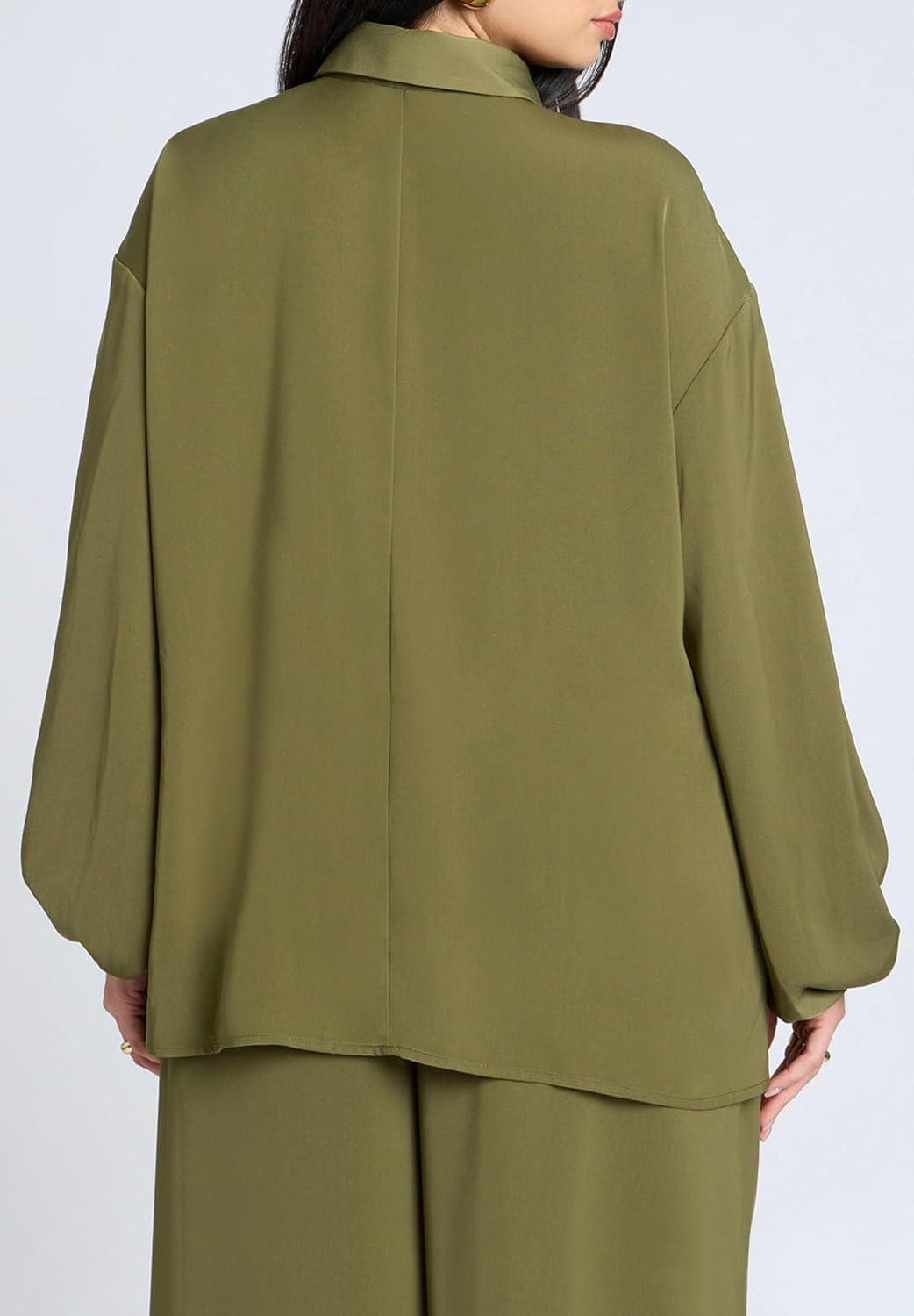 imageELOQUII Womens Plus Size High Low Hem TunicBronze Green