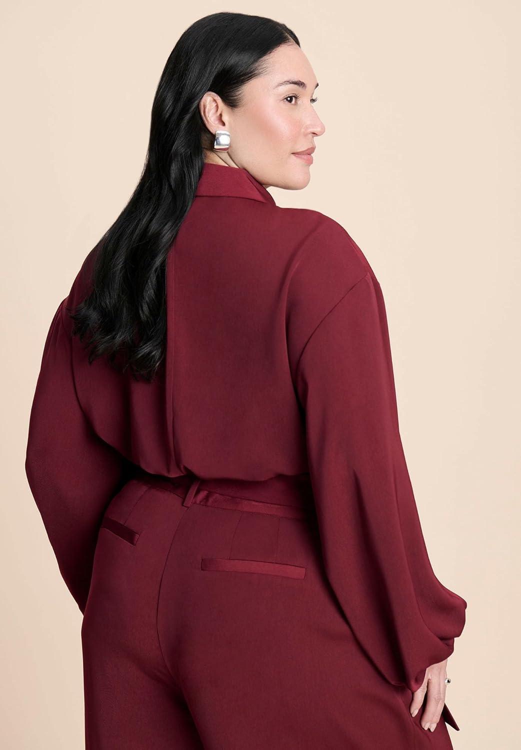 imageELOQUII Womens Plus Size High Low Hem TunicZinfandel