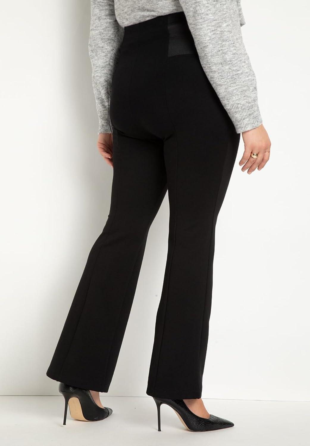 imageELOQUII Womens Plus Size Miracle Flawless Flare Leg PantTotally Black
