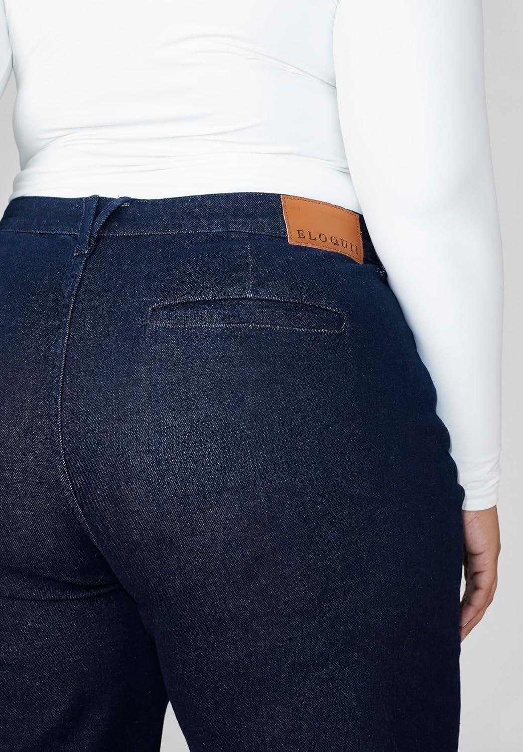 imageELOQUII Womens Plus Size The Trouser JeanIndigo Rinse